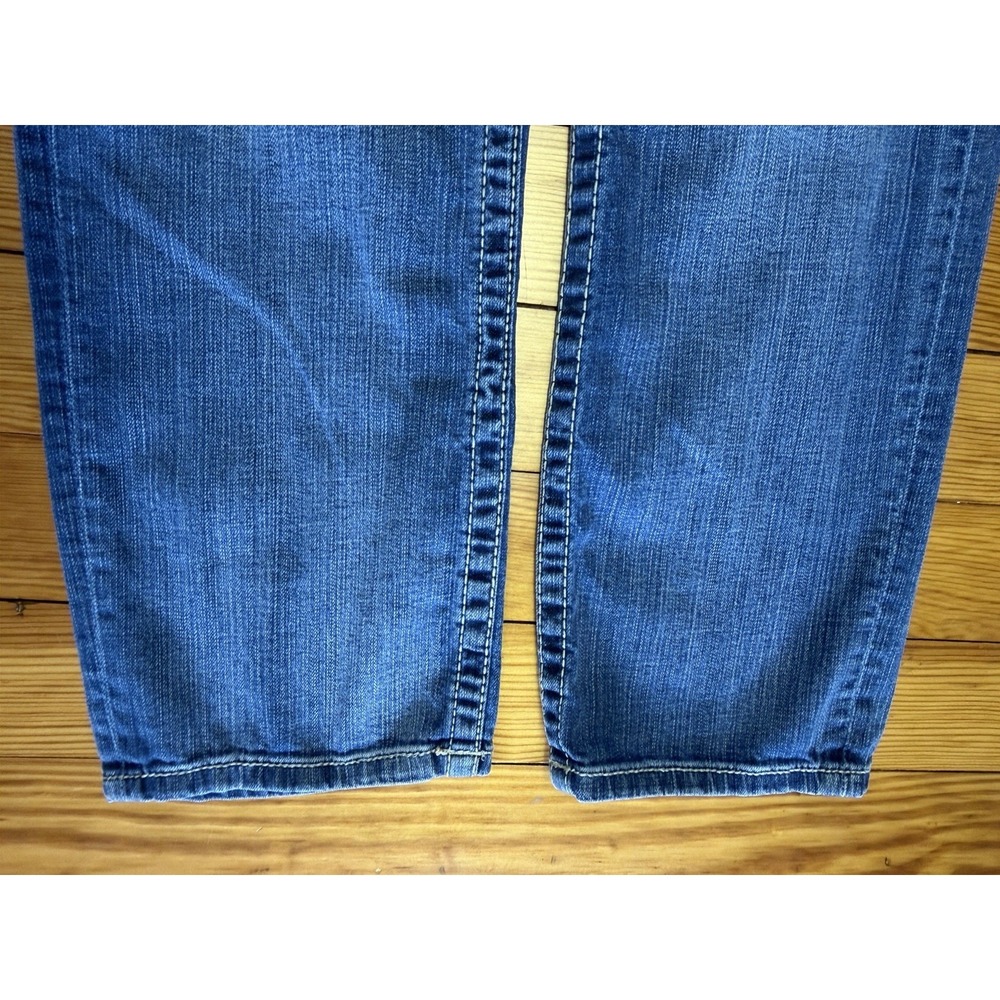 BKE Nolan Straight Leg Men's Jeans Medium Wash 33L Cowboy Embroidered Pockets - Picture 11 of 16